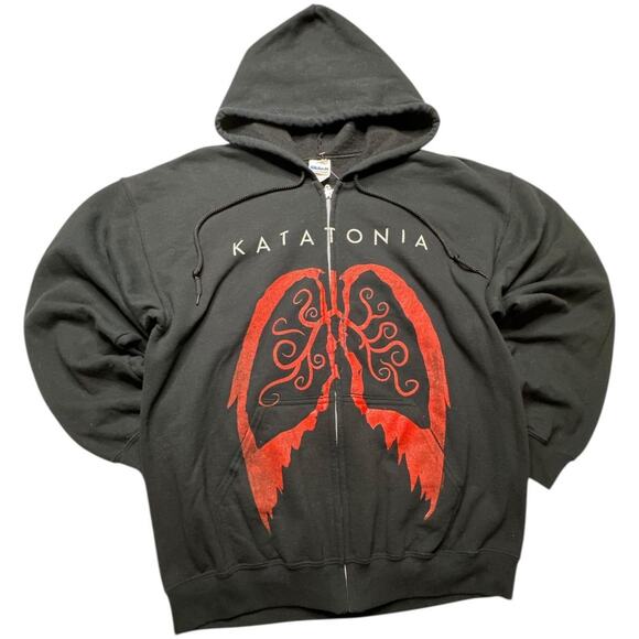 Rare Vintage Katatonia Unfurl 2009 Metal Band Tour Zip Hoodie Size Large - Picture 1 of 4